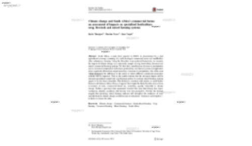 Climate change and South Africa’s commercial farms: an assessment of impacts on specialised horticulture, crop, livestock and mixed farming systems